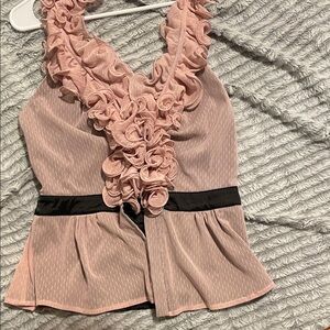 Bebe ruffle halter top